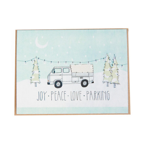 "Joy - Peace - Love - Parking" Card