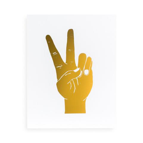 "Peace Out" Letterpress Print - Gold