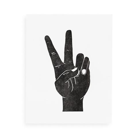 "Peace Out" Letterpress Print - Black